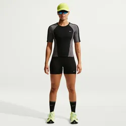 NIKE Tempo High-Waist Laufshorts Damen 010 - black/reflective silv L