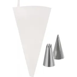 Spritzbeutel, Set mit 2 Spritztüllen, L 30 cm