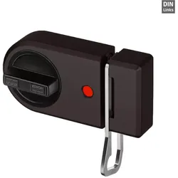 IKON Kastenriegelschloss Zusatzsicherung Kastenschloss 9132 mit Sperrbügel, Links, braun