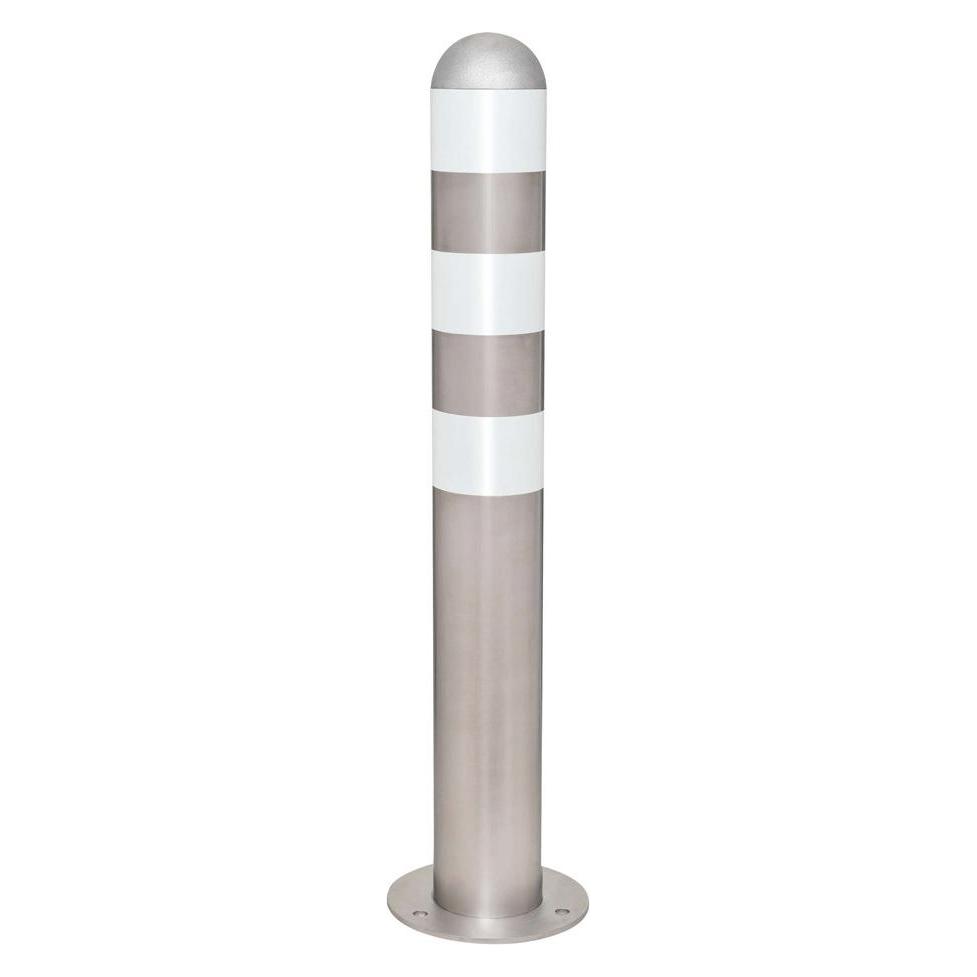 Moravia Ladesäulen Rammschutz-Poller Ø 108 mm Edelstahl mit weissen Reflexringe (168.26.474)