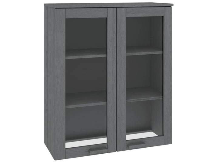 vidaXL Highboard Highboard-Oberteil HAMAR Dunkelgrau 85x35x100 cm Massivholz (1 St)