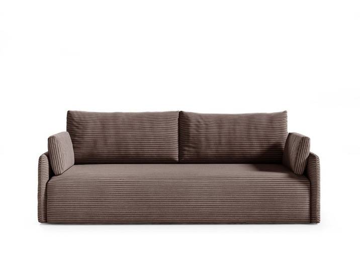 moebelfaktor Schlafsofa Mino 3-Sitzer POSO Cord Stoff, mit Ausklappfunktion