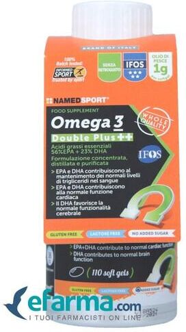 Named Sport Omega 3 Double Plus++ Integratore di Acidi Grassi 110 Soft Gel