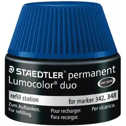 Staedtler, Ersatzpatronen + Tintenfass, Tankstelle Lumocolor (Blau, 4 Stk.)