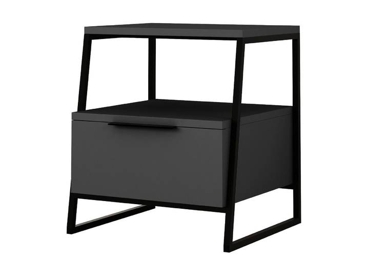 Nachttisch WOODY FASHION Pal 45 x 50 x 40 cm , grau (anthrazit), B:45cm H:50cm T:40cm, Tische, Nachttisch