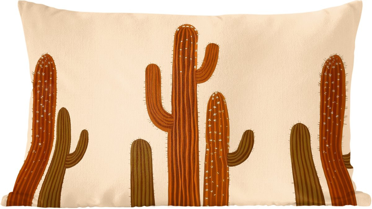 PillowMonkey Sierenkussen Cactus Woestijn Zand Bruin 60 x 40 cm