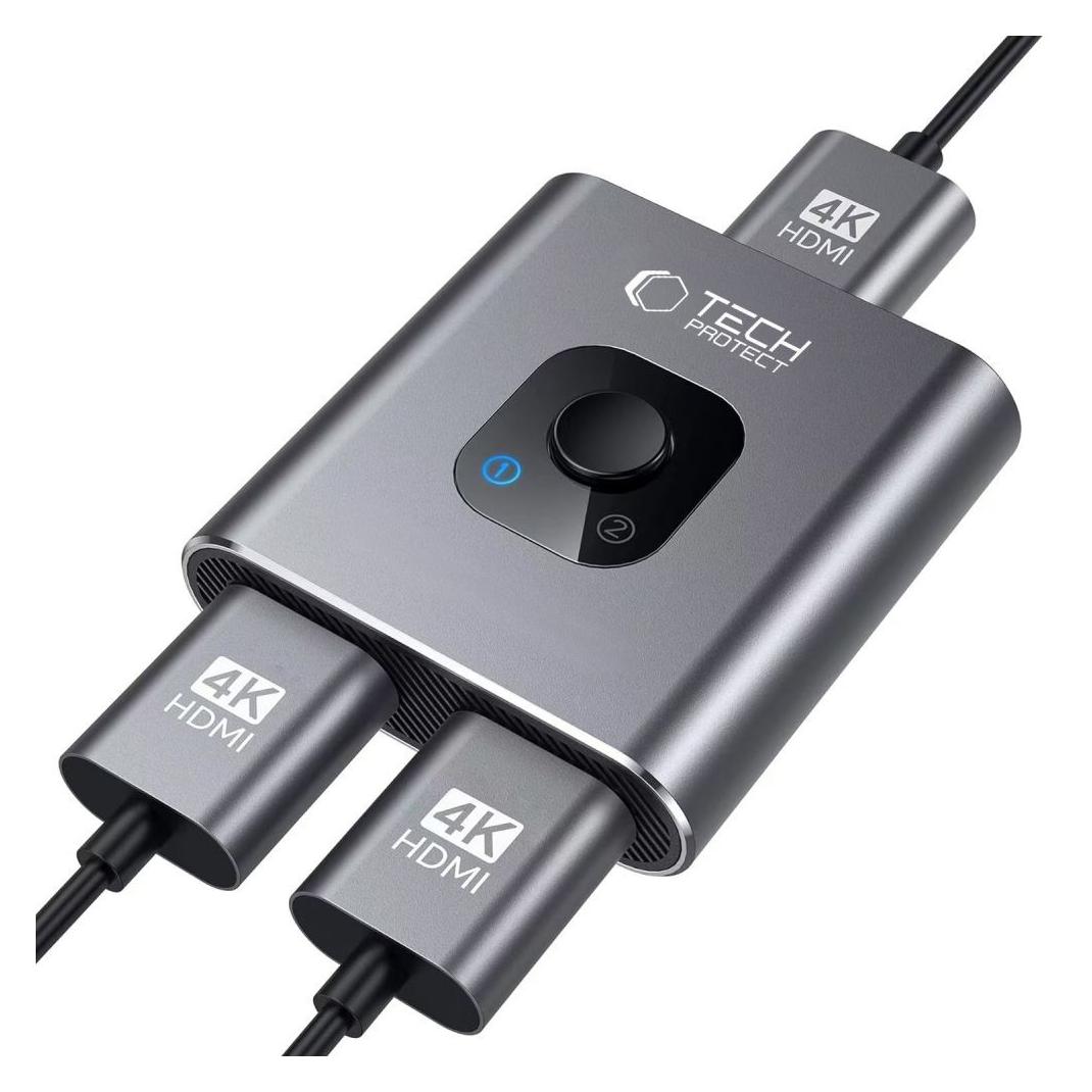 Tech-Protect HB07 HUB Adapter 2in1 HDMI 4K 60HZ - gray (HDMI, HDMI) (27337-0)