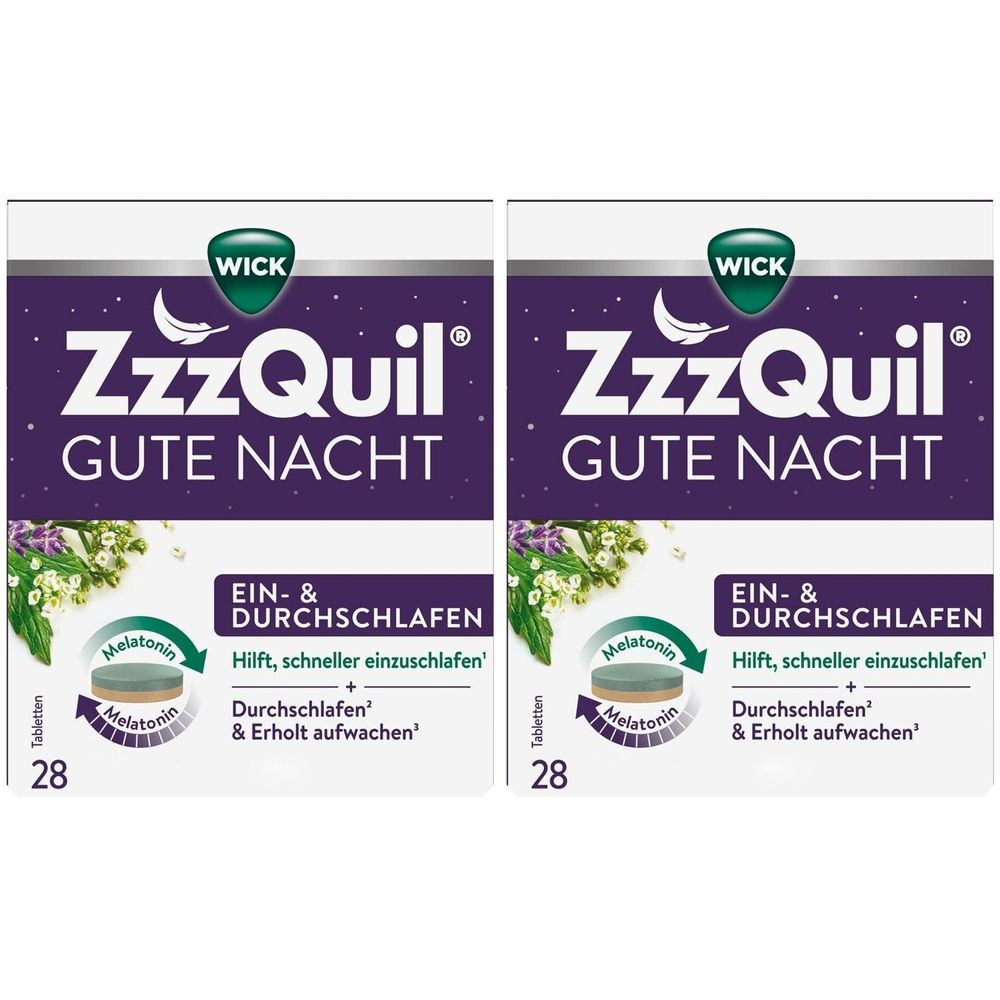 Wick ZzzQuil Gute Nacht Ein- und Durchschlafen TAB 2x 2x28 St Tabletten