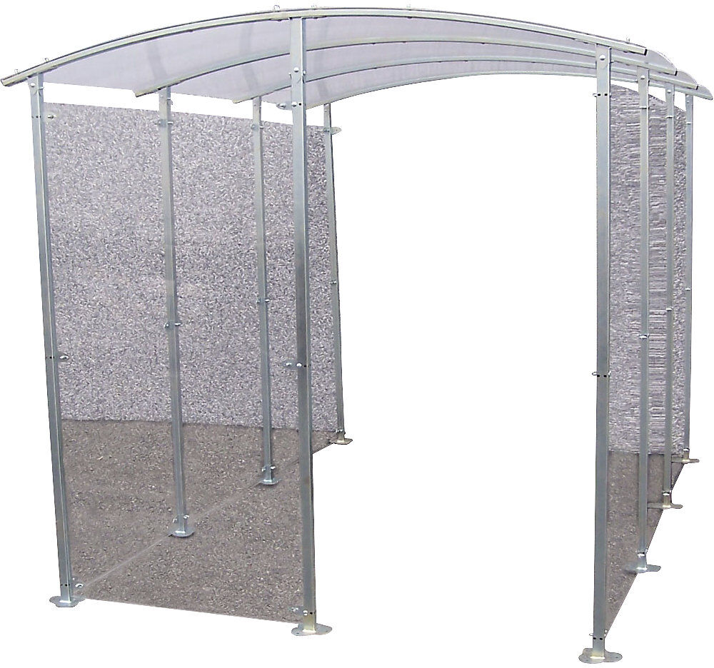 Metallunterstand, Unterstand, Modell zur Wandbefestigung 6 m², HxB 2205 x 2350 mm, Metalloptik Mottez