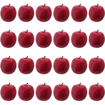 Dekokugel CREATIV DECO "Weihnachtsdeko rot", rot, H:6,5cm Ø:6,5cm, Kunststoff, Dekofiguren, Apfel, Ø ca. 6,5 cm