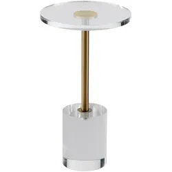 VEVOR Durchsichtiger Acryl-Beistelltisch, Acryl-Beistelltisch mit Solider Basis,  φ302 x 20 mm Runde Tischplatte, 543 mm Hoch, für Kaffee, Getränke, Essen, Snacks, Geeignet für Wohnzimmer, Esszimmer