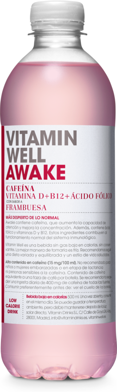 Vitamin Well Awake-Himbeer-Vitamingetränk 500 ml