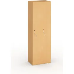 Holzspind S5, 2 Abteile, 1900 x 600 x 420 mm, Zylinderschloss, Buche