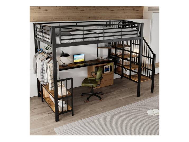 LuxusKollektion Etagenbett Etagenbett Metall 120x200 schwarz (1-St)