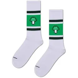 Happy Socks Mushroom Stripe Sneaker Sock Weiß Muster Gr 41/46