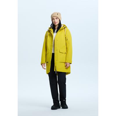 Funktionsparka ICEPEAK "ICEPEAK ALPENA", Damen, Gr. 38, gelb, Obermaterial: 100% Polyester, Jacken, wasserdicht, winddicht, atmungsaktiv, mit fester Kapuze
