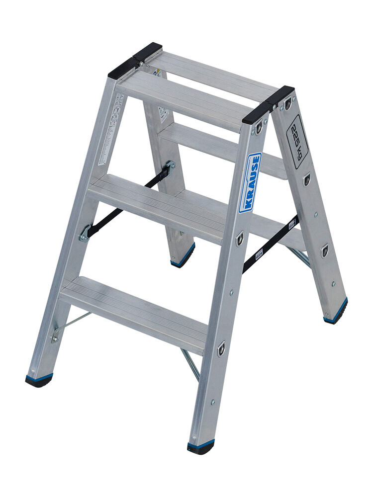 KRAUSE STABILO Stufen-DoppelLeiter / 2x3 Stufen / Schwerlastleiter / gemäß TRBS 2121-2 - Art-Nr: 135100