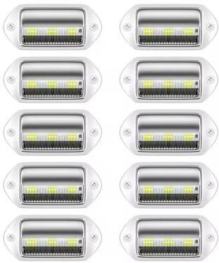 Inspired Living High Intensity Waterproof LED License Plate Light Kit For Truck & Trailer 10pcs Silver
