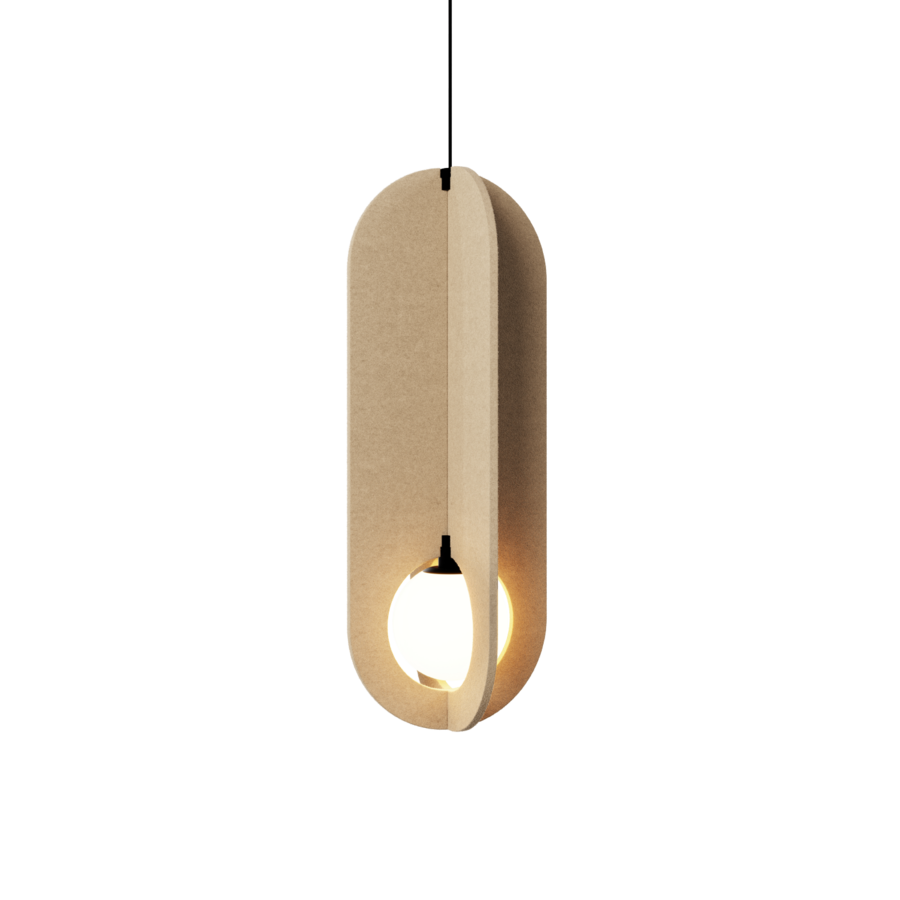 Wever & Ducré LED-Pendelleuchte SOLLI COCOON CEILING SUSP 1.0 - 2700K LF filz-kalkstein 238384LF3 5404037357321