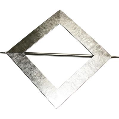 Dekoklammer GARDINIA "Dekospange mit Stab Uranus" Gr. 1, silber (edelstahlfarben), B:14,5cm L:14,5cm, Metall, Gardinenbefestigungen, zum Dekorieren und Raffen