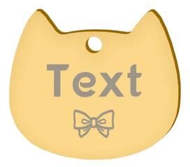 Inspire Select Personalized Stainless Steel Pet ID Tag Custom Engraved Cat & Dog Name Tag Charm With Phone Number golden 391 l