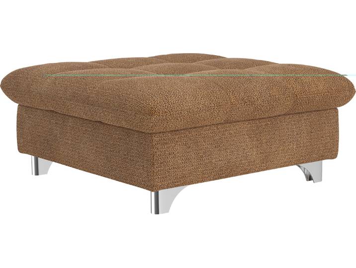 Hocker COTTA Gemini, B: 108 cm , braun (cognac), Struktur weich, Hocker, Hocker, mit Metallfüsse