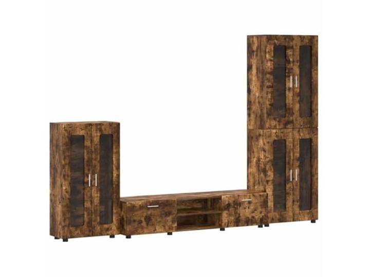 RJPLMFV TV-Möbel Florin, 3-teilig, Holzverbundwerkstoff, Eiche rauchfarben Modernes Design, matte Oberfläche, geräumige Aufbewahrung, einfache Pflege, Innengebrauch, rechteckiger Stil