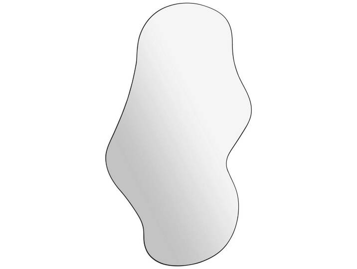 Xora Wandspiegel, Schwarz, Metall, Glas, wellenförmig, 60x110x1.5 cm, Ganzkörperspiegel, Spiegel, Ganzkörperspiegel