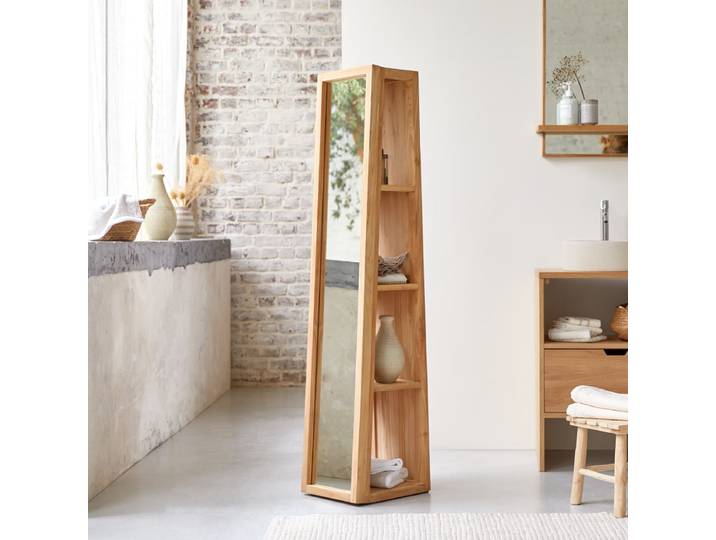 Schrägschrank aus massivem Teak - Natur - Teak