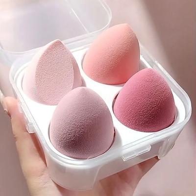 4 Stück Schwamm für Make-up Beauty Blender mit Box Foundation Puder Rouge Make-up Tool Kit Beauty Ei Make-up Schwamm kosmetischer Blätterteighalter
