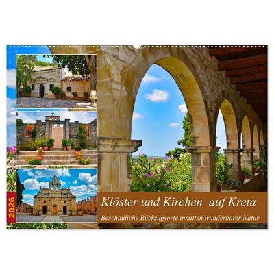 Klöster und Kirchen auf Kreta (Wandkalender 2026 DIN A2 quer), CALVENDO Monatskalender