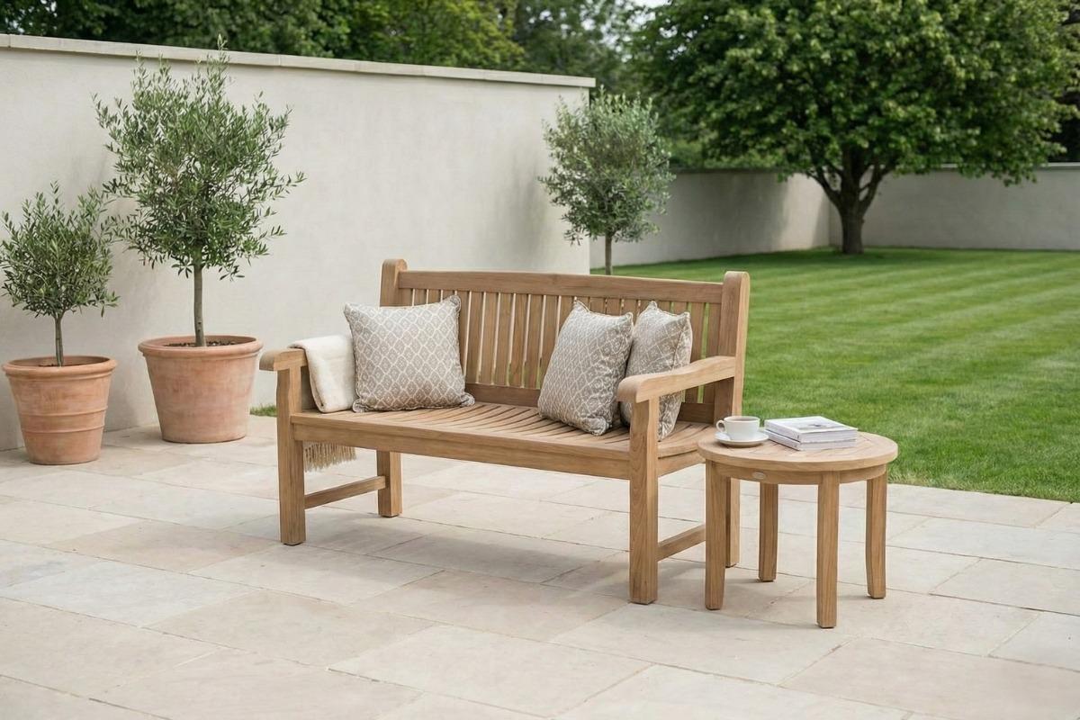 Teakea Balmoral Parkbank, massive Teakholz, 150 cm, für 3 Personen