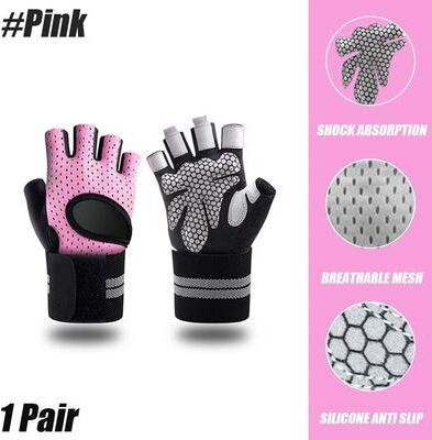 Uplift Essentials Weightlifting Gloves With Integrated Wrist Support pink xl
