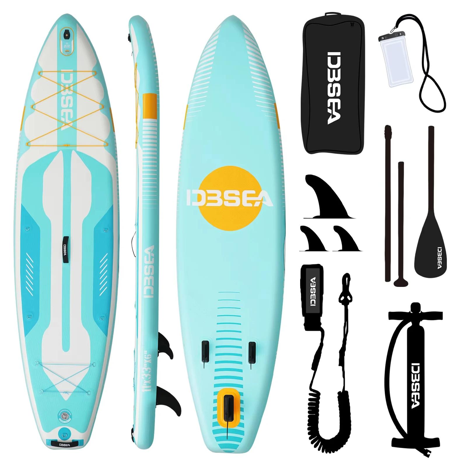 SUP-Board - SUP-Set - Aufblasbar - 343 cm - Verstellbares Paddel - Pumpe und Rucksack - Leash und Finnen - Farbe 5021747