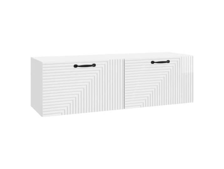 Makastle Wandmontierter TV-Schrank Hochglanz Weiß 98x31x30cm