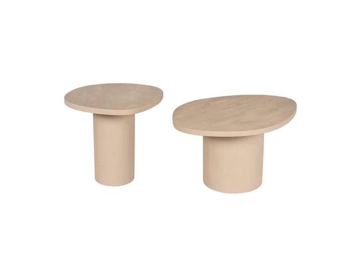 Table basse design organique en bois sable (lot de 2)