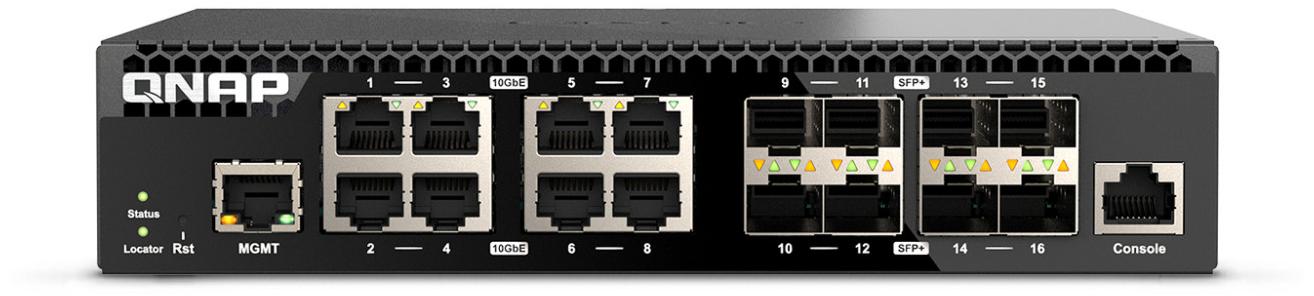 QNAP QSW-M3216R-8S8T, Managed, L2/L3, 10G Ethernet (100/1000/10000), Rack-Einbau, 1U