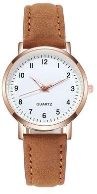 Friendly Fresh Finds Luxury Leather Quartz Watch For Women Elegant Backlight Wristwatch For Ladies brown no