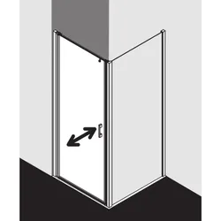 Kermi Pendeltür Liga LI1WL100201AK 100x200cm, silber/mattglanz, Echtglas klar, links