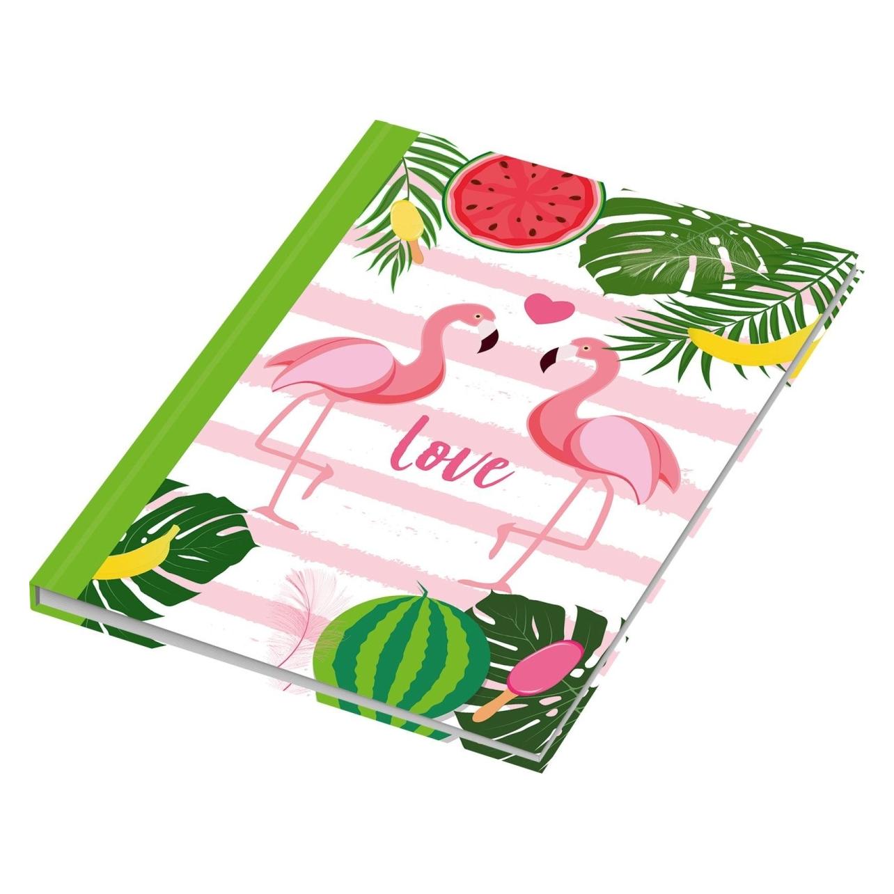 Rnk Notizbuch Flamingo grün (A5, Harter Einband) (46752)