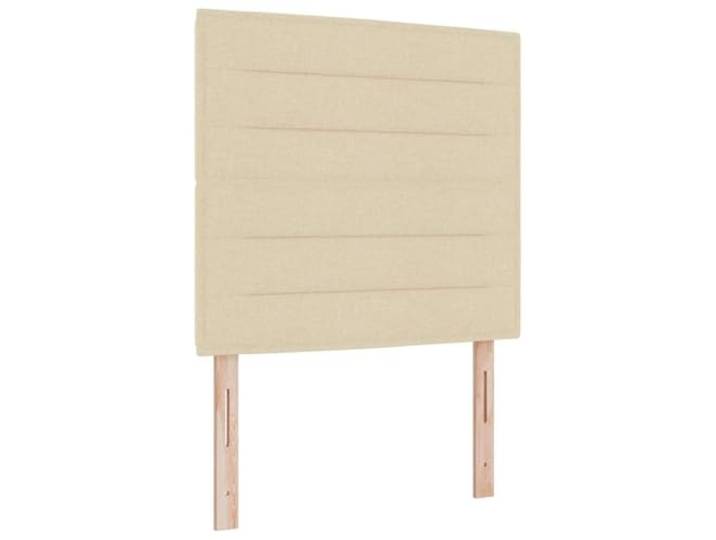 KKgypkn LED Boxspringbett mit LED Beleuchtung Stoff Creme 120 x 200 cm inklusive Matratze