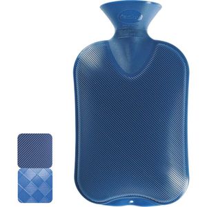 Fashy Wärmflasche Halblamelle, 6440, 2 Liter, saphir, aus PVC