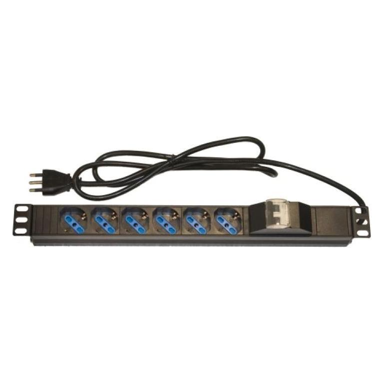Link Armadio Rack Multipresa 6 Prese 19" Tripolari/Schuko Magnetotermica (LK10050)