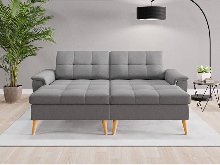 Loveseat Rio - Grau (Schiefergrau) - Softwolle