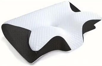 Uplift Essentials Ergonomic Cotton Sleep Pillow Soft Lightweight Design For Side Back And Abdominal Sleep black