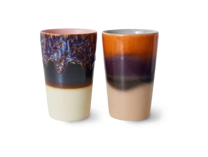 HKliving Tasse à thé 70 s 2 Pièces Dusk'
