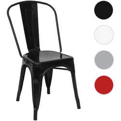 Stuhl HWC-A73, Bistrostuhl Stapelstuhl, Metall Industriedesign stapelbar ~ schwarz