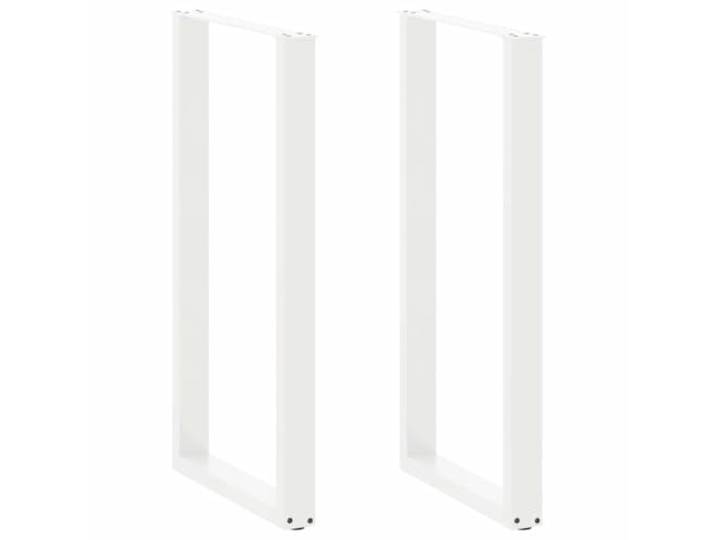 HGDFWRQW Bartischbeine U-Form 2 Stk Weiß 60x110 cm Stehtisch Stahl Nivellierfüße gegen Wackeln in Küche oder Esszimmer, robuste Montageplatte mit vorgebohrten Löchern samt Zubehör.