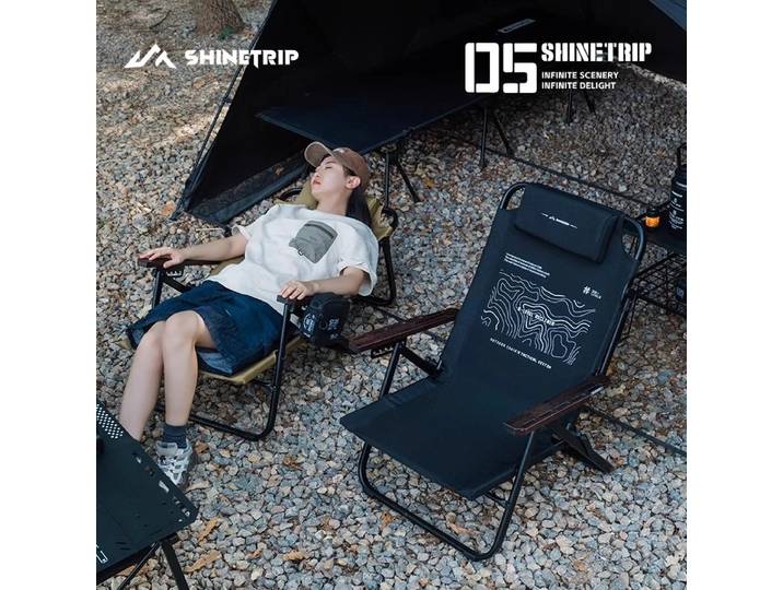 ShineTrip chaise longue pliante extérieure chaise de Camping Portable avec hauteur réglable en alliage d'aluminium dossier haut chaise de loisirs