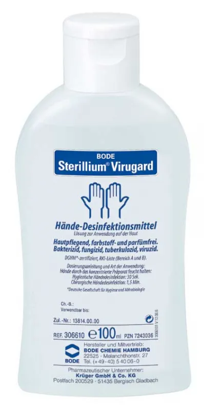 BODE Chemie GmbH & Co. KG Sterillium Virugard Händedesinfektion farbstoff und parfümfrei, viruzid 100 ml 306610